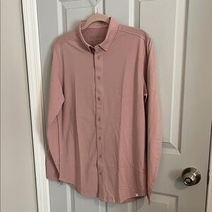 Elegant Noble Threads Mauve Button-Down Shirt for Men